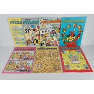 Vintage Highlights Mathmania Puzzlemania Childrens Books Home School Lot of 7
